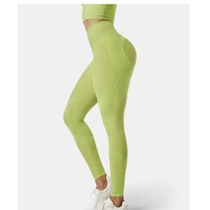 Fanka Green Body Sculpt Compression 7/8 Leggings Reversible Wear High Rise XS/S